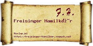 Freisinger Hamilkár névjegykártya